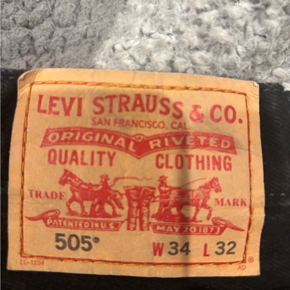 Levi's Men's Straight Jeans - Charcoal Black - Picture 4 of 4